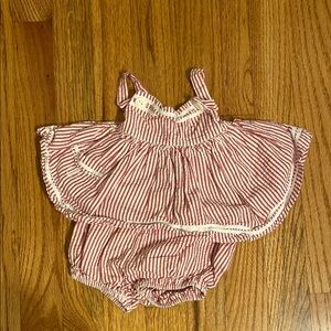 Ralph Lauren Striped Baby Outfit - Matching Top & Shorts